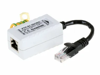 Miniatyr, overspenningsavleder for LAN, PTF-51-ECO/PoE/Micro