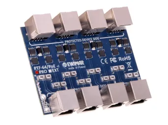 4-канальный модуль сетевого ограничителя перенапряжения Gigabit Ethernet для LAN, PTF-64-PRO/PoE