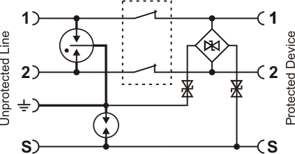 Схема обмежувача перенапруг мережі Modbus